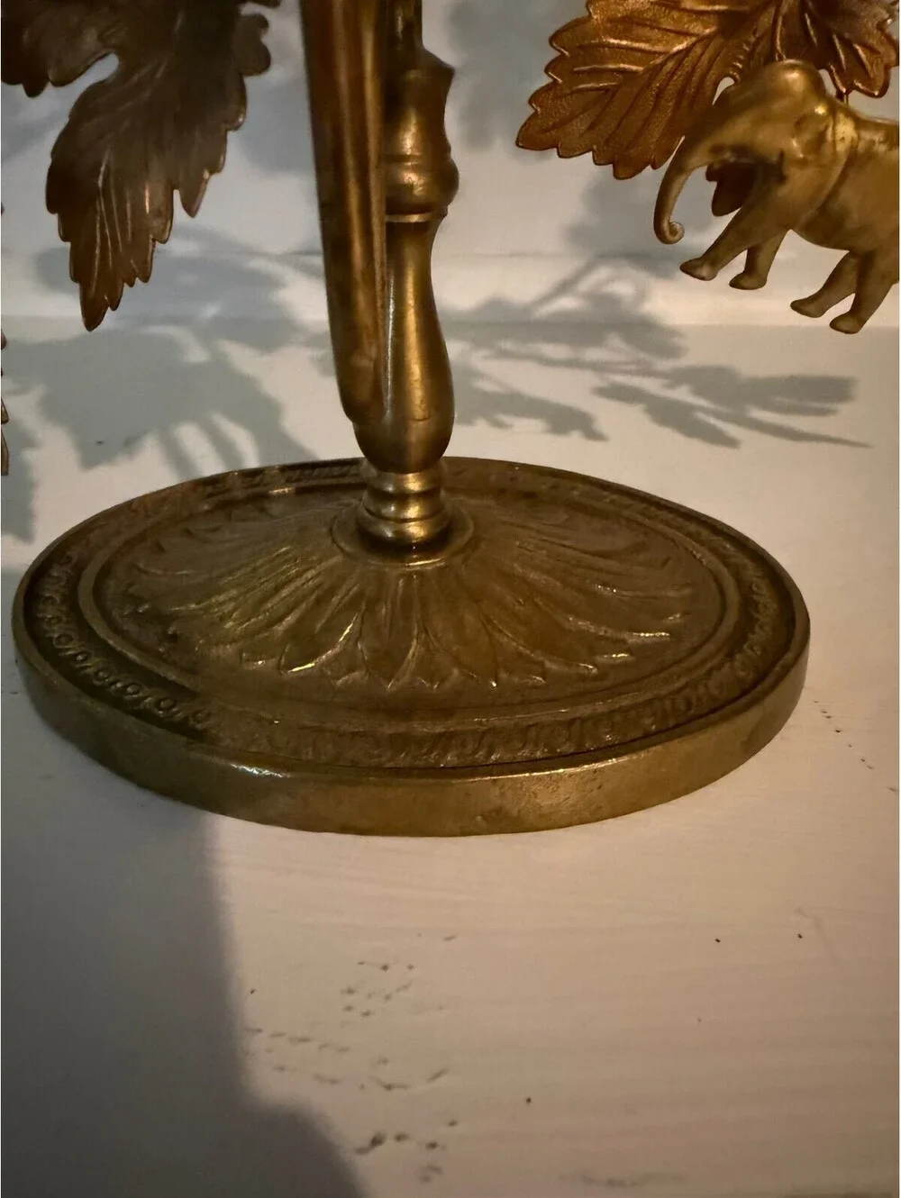 Vintage Brass Tree of Life Animals Birds Candle Holder Sculpture Large Ornate